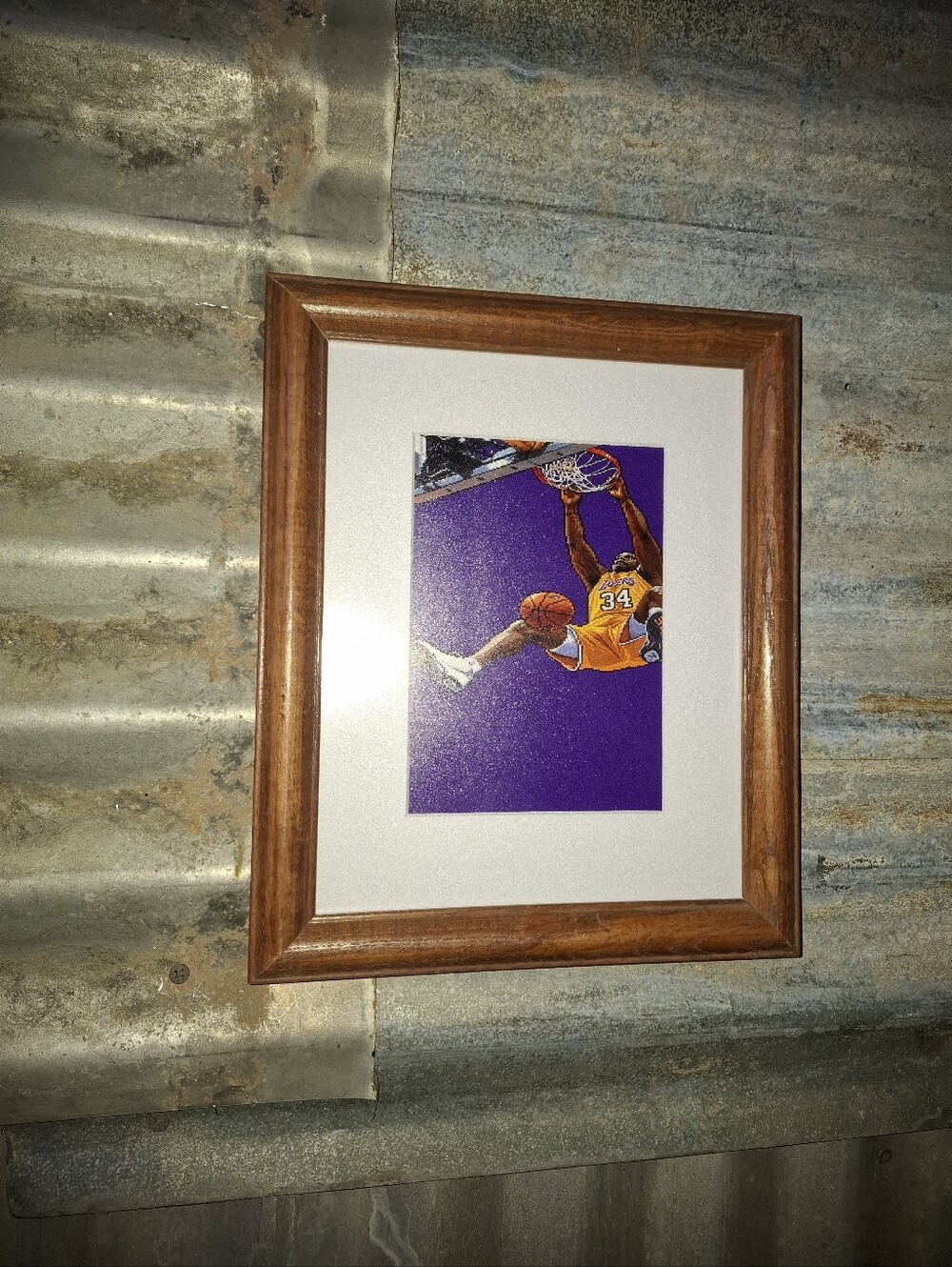8 Bit Shaquille O'Neal Shaq Retro NBA Los Angeles Lakers Framed Art Print